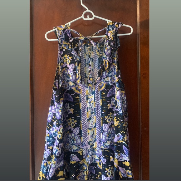 Purple black and mustard free people tunic size L - Picture 2 of 3